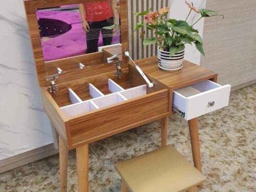 Bàn Phấn Trang Điểm Hiện Đại Màu Gỗ
