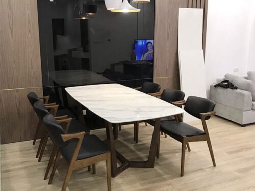 Bộ bàn ăn mặt đá 6 ghế Kai
