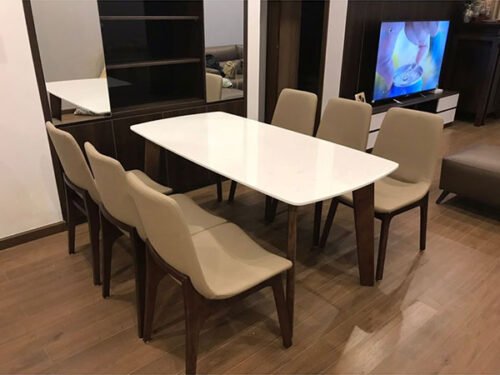 Bộ bàn ăn mặt đá 6 ghế Ventura