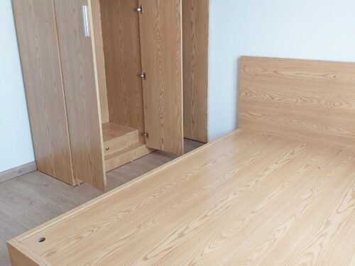 Combo Giường 1m8 + Tủ Ba Buồng Gỗ MDF