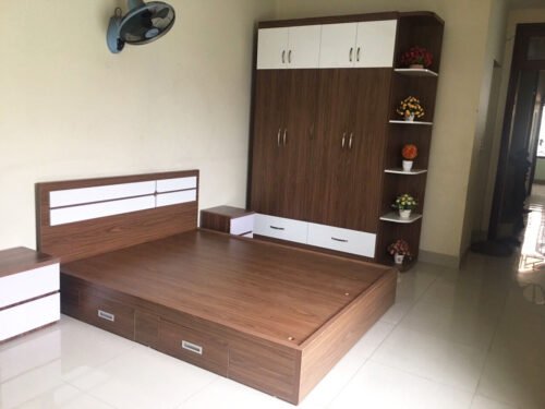 Giường Gỗ Công Nghiệp Giá Rẻ 2024 Có Ngăn Kéo