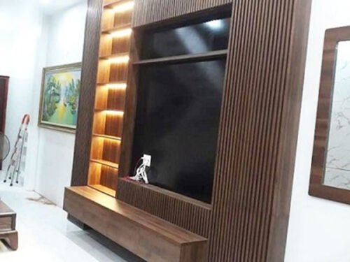 Kệ tivi vách nan trang trí phòng khách DC05