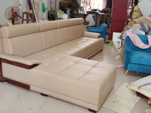 Bộ Sofa da góc cho phòng khách sang trọng