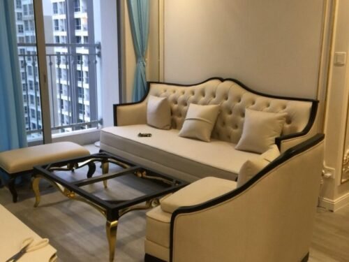 Bộ bàn ghế sofa khung tần bì da phong cách tân cổ điển